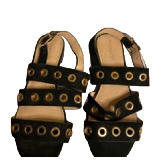 Edgy Black Grommet Gladiator Sandals Topshop Women’s 6 - Picture 3 of 8